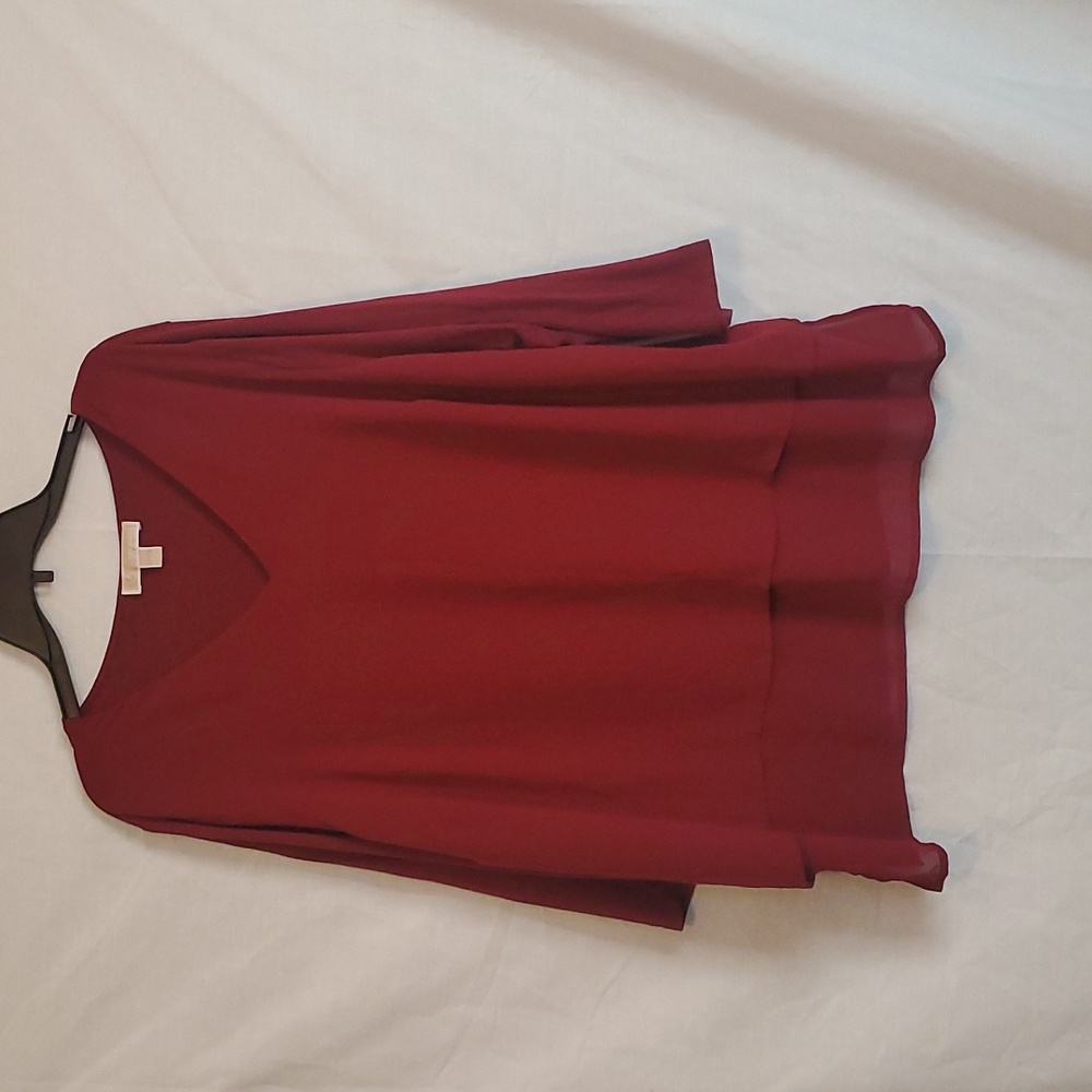 Michael Kors burgundy 3/4 sleeve top